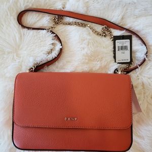 DKNY Sina Vegan Leather Papaya Medium Shoulder Bag--NWT